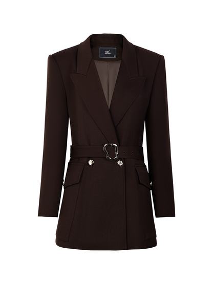AUI Maillard polo collar blazer sense light workplace commuter waist suit - Aera.