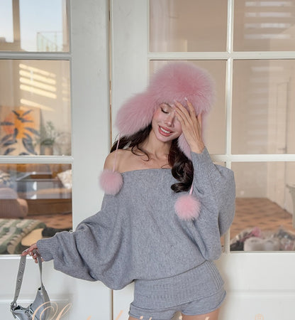 Le Palais Vintage show small good with Slavic fox fur Lei Feng hat-TOMOKI