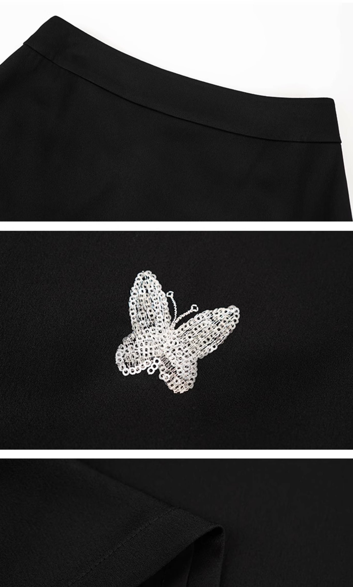 HECO Chinese butterfly bead embroidered slimming straight skirt - POLY.