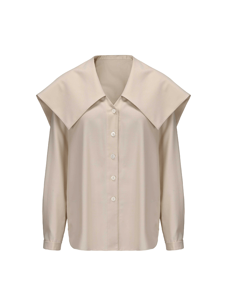 ATELIER MISS LU Looks Like A wool shirt with a large lapel - SANS.
