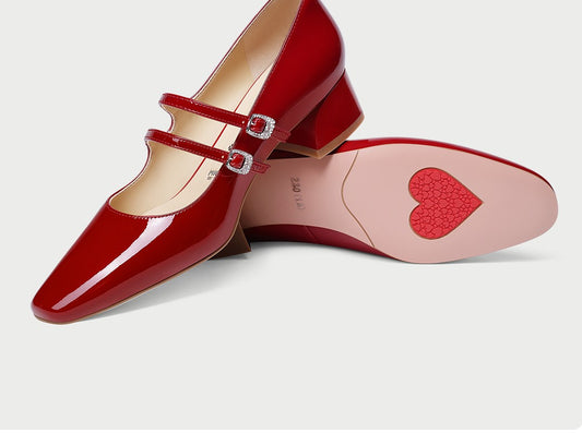 PJJUU vintage red mary jane thick heels- GAGE.