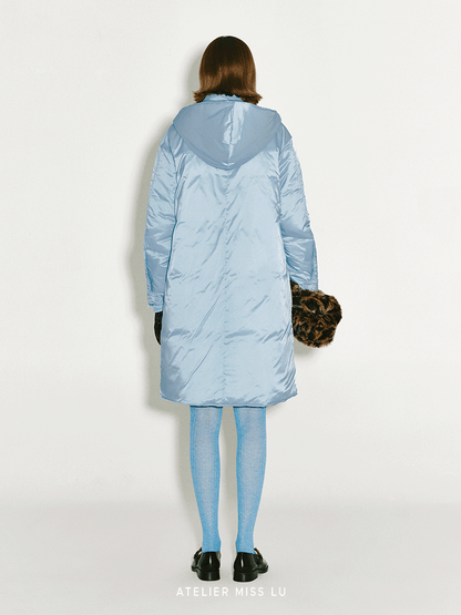 ATELIER MISS LU Glacier Blue Long Hooded Cotton Suit - GRACE