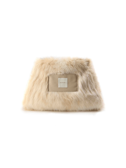 AtelierMissLu Fall/Winter 2024 faux fur geometric trapezoidal Wristbag - MAURICE
