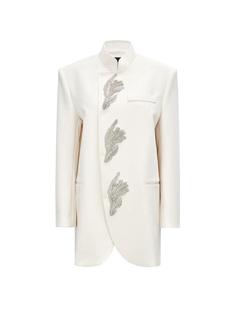 M essential Mackay designer Jiayang twill iris beads new Chinese silhouette suit - about.