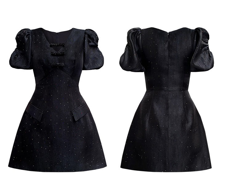 CHECOCRE Stubble customer design sense V-neck dress - FRACT.