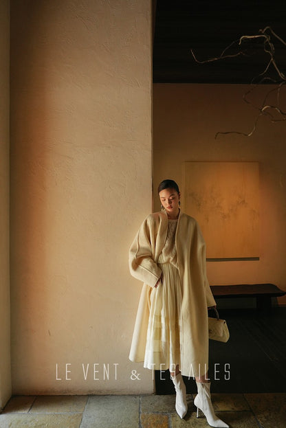 LE VENT&TES AILES French romantic luxury full midi summer skirt -RINA