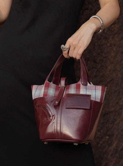 IUBALLET New Product Retro Bucket Wrap Top Layer Cowhide Bag - TEST.