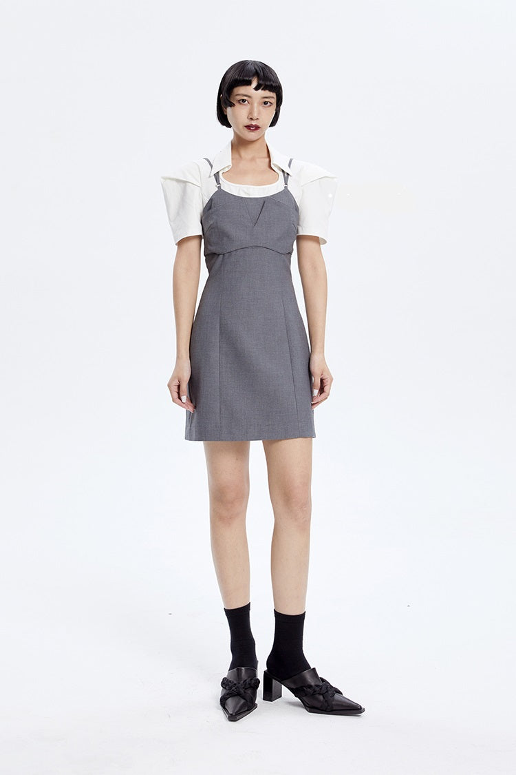 TINY IN fake two-piece sleeveless short dress-ACHA