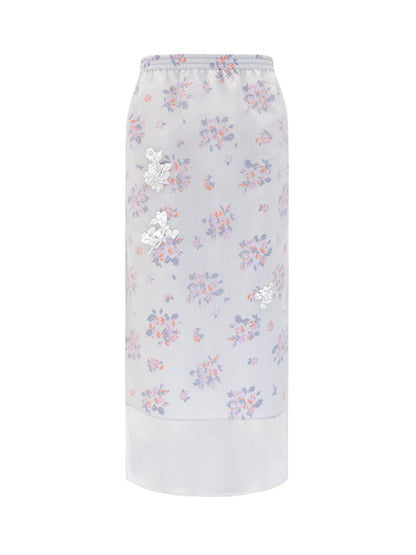 M essential Ma Kay designer Jinghe printed fabric floral nail beads top - JULY.