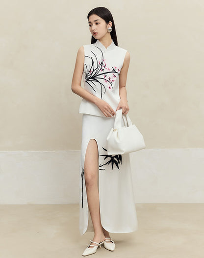 HECO sleeveless purple black white vest top women - waters.