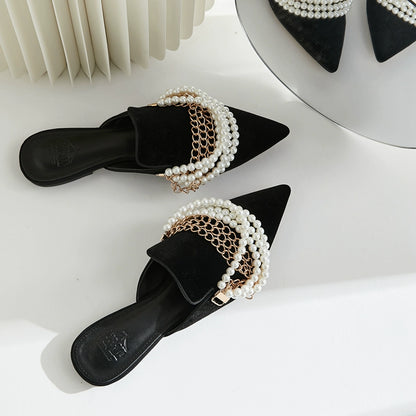 B-FEI pearl mules elegant single shoes-HUDS.