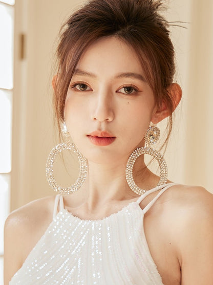 DOLLY Luxury Full Diamond Round Chic Earrings-GRACE