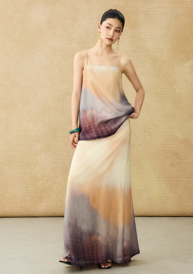 HECO Chinese Blended Temperament Silk Drape Hip Skirt - SOULS .