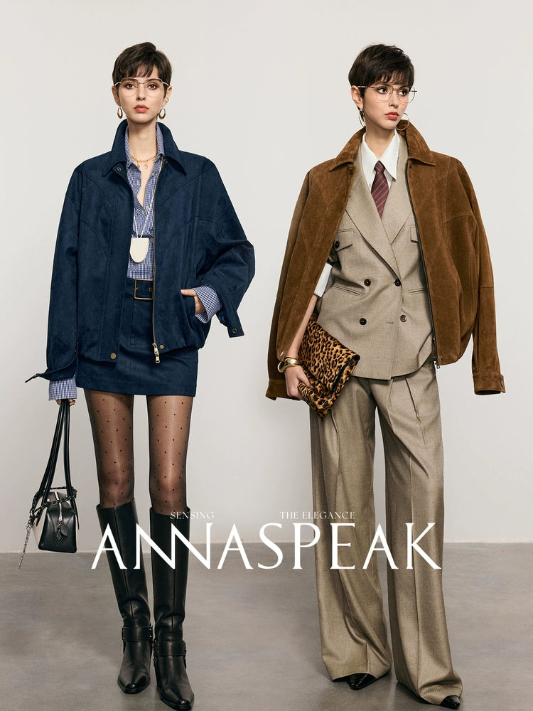 ANNASPEAK ROSSO Red Label Eco-Friendly Leather Heavy Jacket Skirt Set-GHUGH.