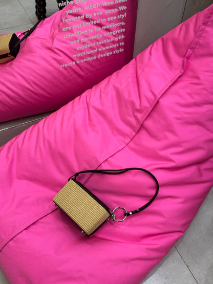 IUBALLET Elegant Woven Small Square Bag - YELLOW.