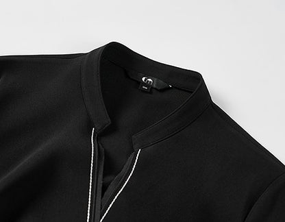 COMME MOI Lu Yan designer's new women's acetate V-neck asymmetrical dress - HONOR.