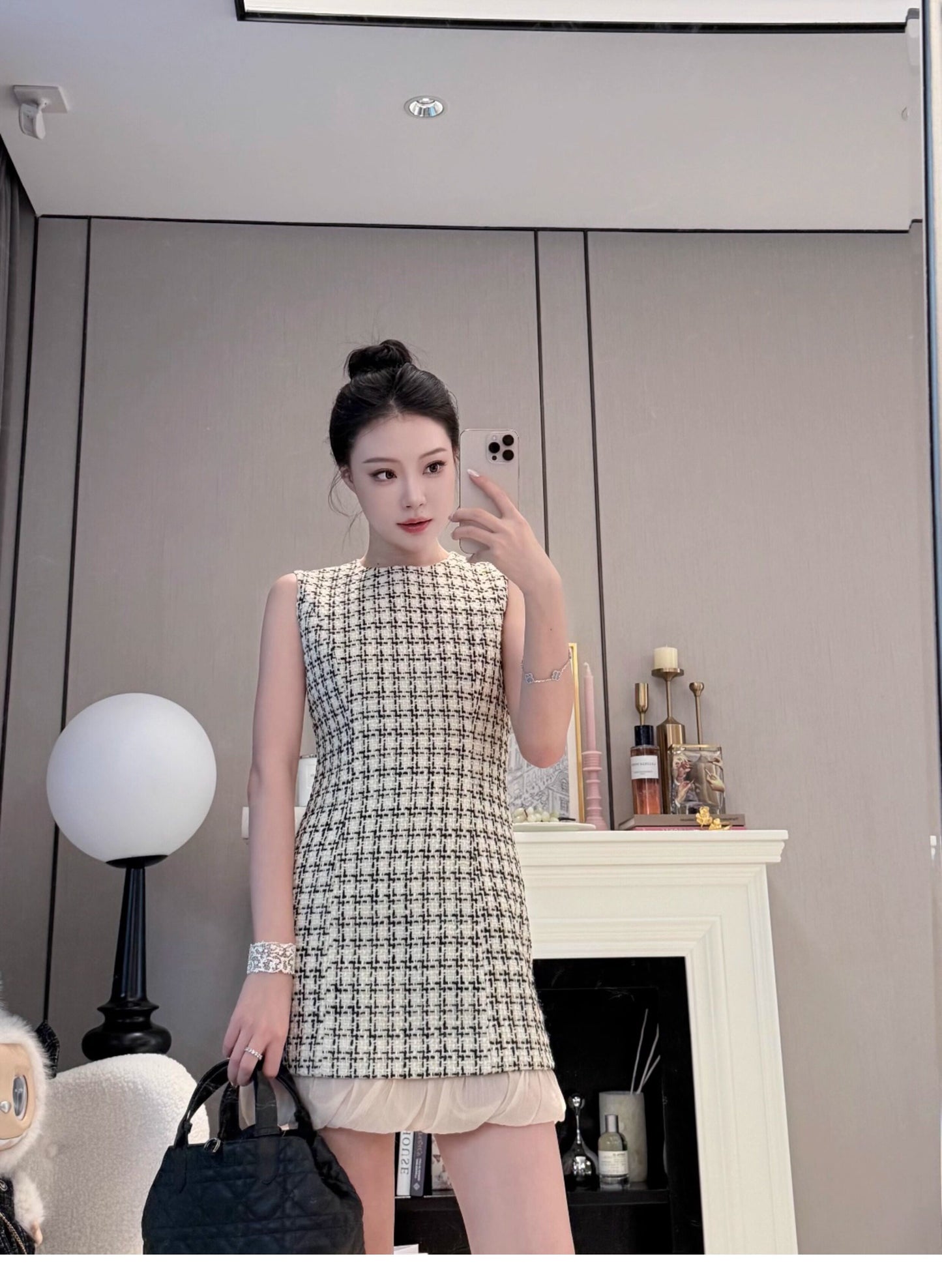 ATELIER MISS LU Hem Soft Yarn Slim Small Fragrance Dress - GRAN.