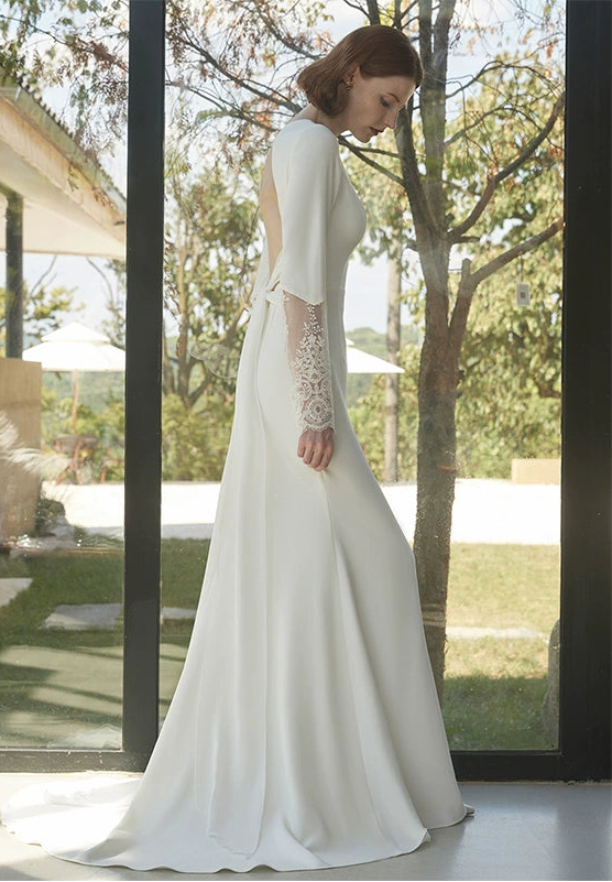 GOUDIN high end light luxury white dress-MARYLA.