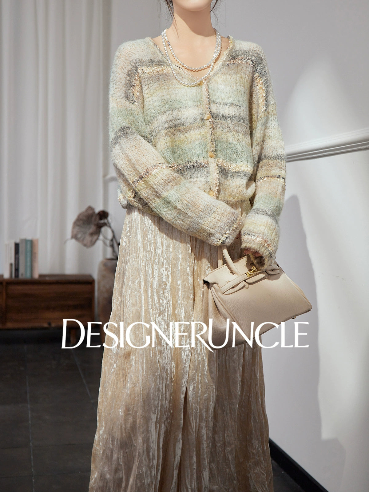 DGU "Shallow Reflection" green loose and lazy style design versatile jacket - EMBOW.