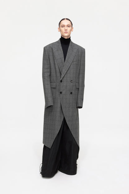 ANNAKIKI niche design asymmetrical loose wool long coat-JIANCI