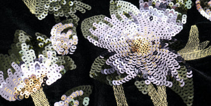 HECO velvet bottom plant embroidery sequin  JACKET - AMAYA.