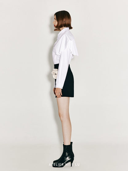 AtelierMissLu Fall/Winter Orchid Shape Piece Design Short Skirt - ENDELLION.