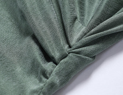 WANGXO | Luxe Cupro Maxi Sleeveless Drape Dress -ISOLINA.