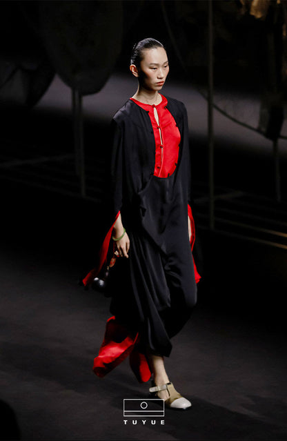TUYUE Handmade Buckle Light Silhouette Midi Dress - NIMO.