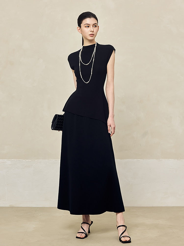 HECO High-waisted Draped Maxi Tencel Knitted Skirt - THERE.