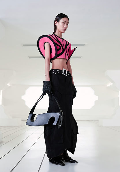 ANNAKIKI  geometric split workwear style skirt - JIHYO.