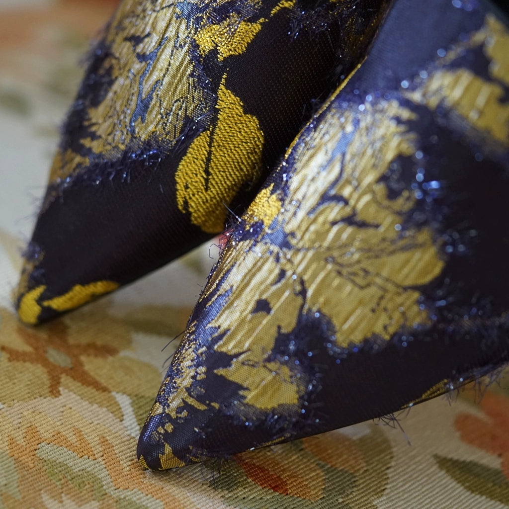 B-FEI rich and elegant special fabric flower flat mules-HASHI.