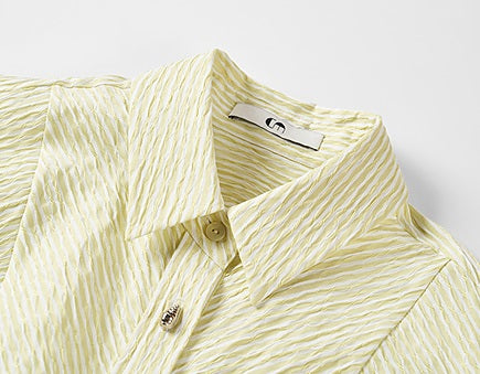 COMME MOI  sleeveless striped short shirt - TIMOTHY.