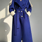 Huanzi high-end blue double-sided cashmere women 's wool coat - Marumi
