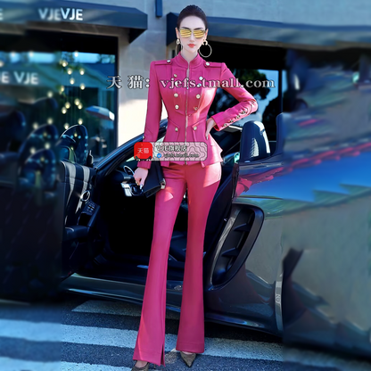 VJE  top micro flared pants two-piece set-NINI.