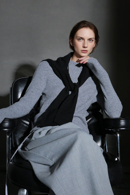 PIAOIN minimalist wool base layer women's turtle neck sweater top-GENA