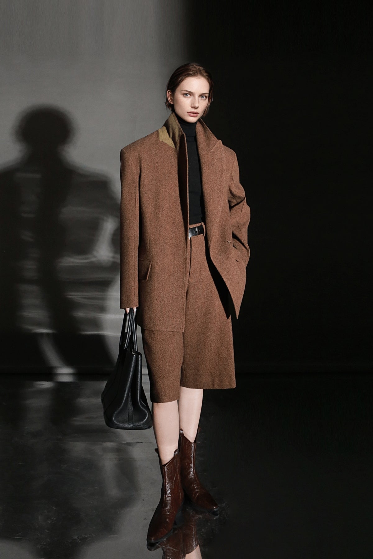 PIAOIN Vintage Literary Tweed Suit Shorts Versatile Commuter Pants LEX