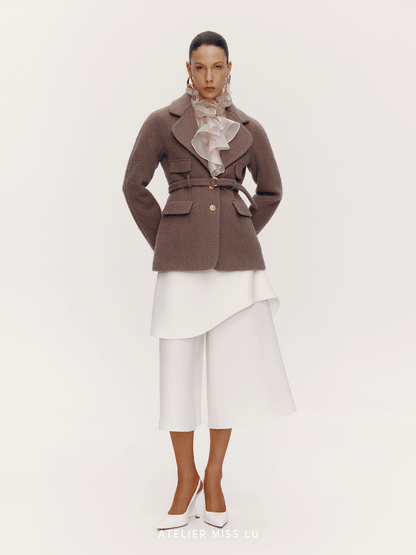 ATELIER MISS LU vintage lapel shape sheep wool blazer - PALAD.