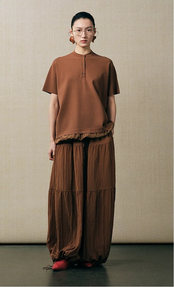 ZHUCHONGYUN crew collar short sleeves and loose pant outfit set-ECHO.