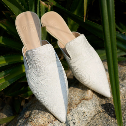 B-FEI luxury Jacquard Pointed-toe Flat  mules - Tino