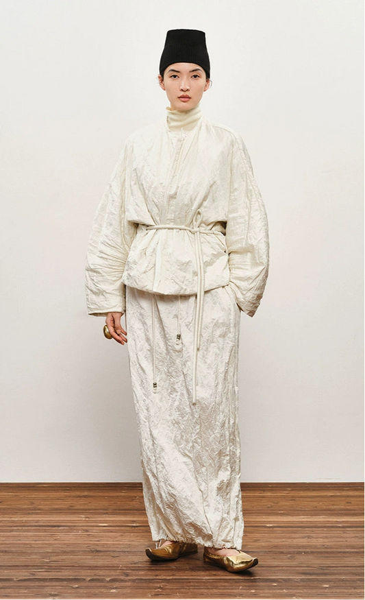 ZHUCHONGYUN drawstring back slit loose long skirt-JUMBO.