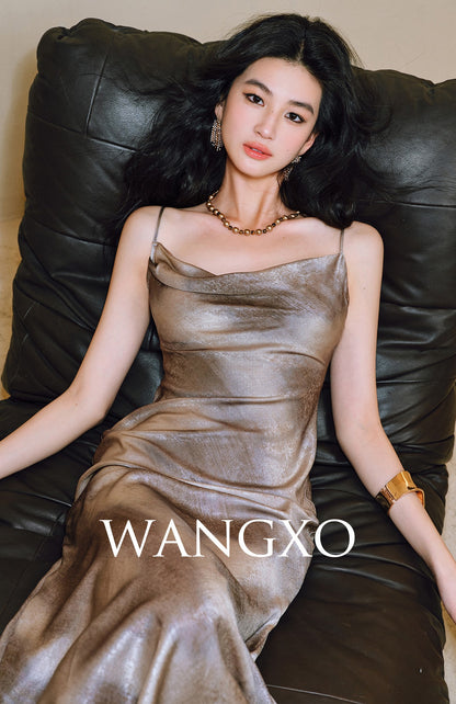 WANGXO Satin Reverie U-Neck Top & Slip Sundress Set - LUMEN.
