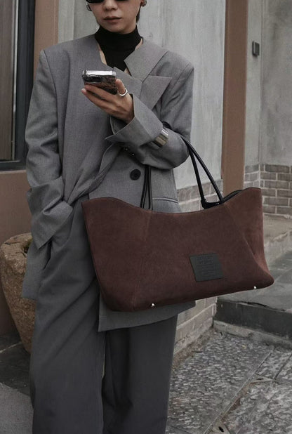 IUBALLET Nubuck Cowhide Tote Large Bag - LEVI.