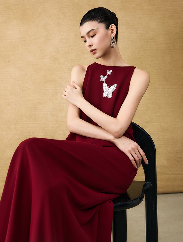 HECO Chinese style butterfly bead embroidered women's long skirt - CLOAK.