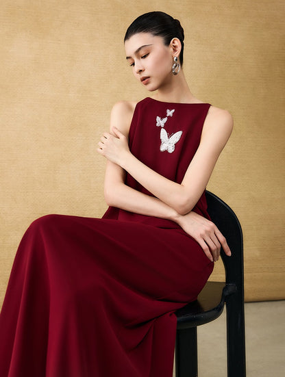 HECO Chinese style butterfly bead embroidered women's long skirt - CLOAK.