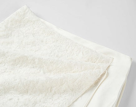 COMME MOI Lu Yan designer's women's satin stitching asymmetrical straight skirt - BILLY.