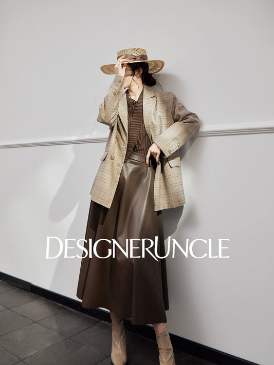 DGU|Khaki blazer new high-end niche retro trendy casual suit - JOY.