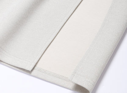 WANGXO | Shiny Silk Stretch Roman Knitwear Square Neck Hip Dress-MIRE.