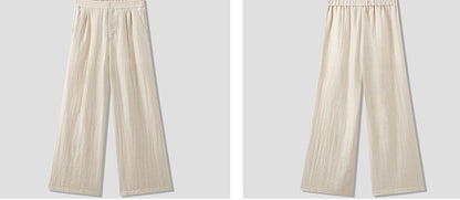 COMME MOI Summer Pleated Elasticated Wide-leg Pants - MOSES.