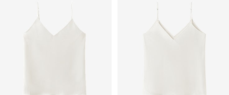 COMME MOI  summer small V neck sexy white inner suspenders - GIANA.