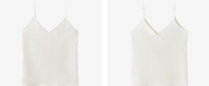 COMME MOI  summer small V neck sexy white inner suspenders - GIANA.